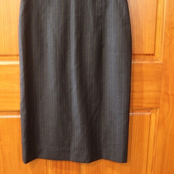 Moschino Embroidered Floral Pin Stripe Pencil Dress Medium Vintage Sheath Glam - Picture 6 of 12